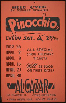 Pinocchio, San Francisco, 1939. Creator: Unknown.