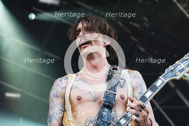 The Darkness live at the Cornbury Music Festival, Great Tew Park, Oxfordshire, Jul 2022. Creator: Annapaola Marchesani.