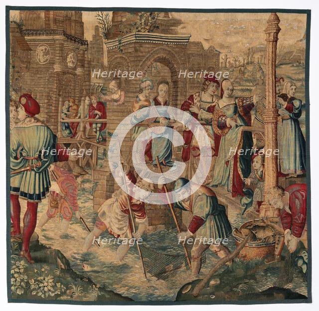 Spring: Fishing Scene (From Set of Four Seasons), late 1600s - early 1700s. Creator: Gobelins (French).