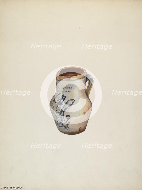 Water Pitcher, c. 1940. Creator: Jessie M Youngs.