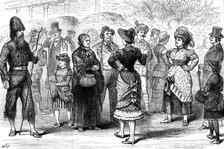 Masquerading market folk at the opening of the Southport Market-Hall, 1881. Creator: W. P..
