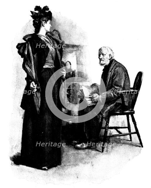 Eve's Ransom: He looked up from the volume and said..."You look starved, my Iass", 1895. Creator: George Meisenbach.