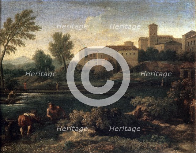 'A Small Town in Latium', 1660s.  Artist: Gaspard Dughet