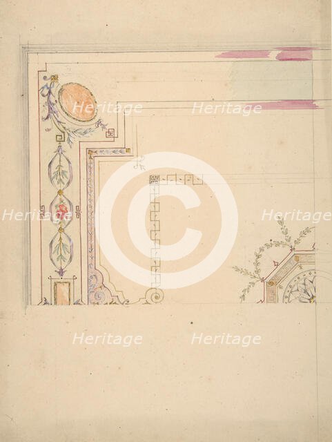 Design for a Ceiling, second half 19th century. Creators: Jules-Edmond-Charles Lachaise, Eugène-Pierre Gourdet.