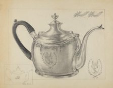 Silver Teapot, c. 1935. Creator: Hester Duany.