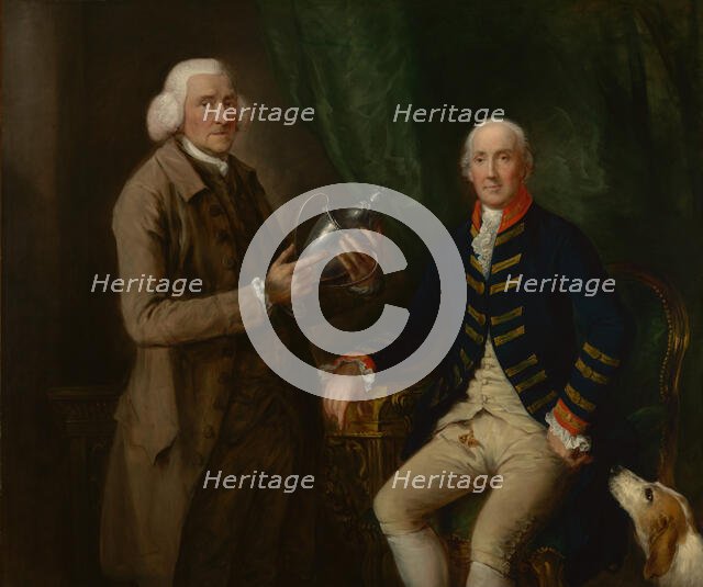 Portrait of William Anne Hollis, 4th Earl of Essex, Presenting a Cup to Thomas..., c1784-1785. Creator: Thomas Gainsborough.