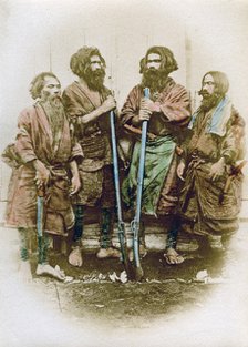 Group of Ainu people, Japan, 1882. Artist: Felice Beato