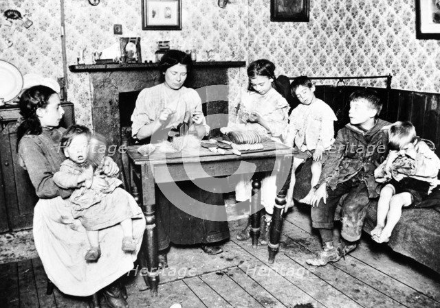 Making brushes at home, London, c1900. Artist: Unknown