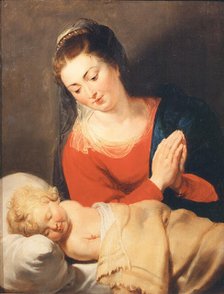 The Virgin Adoring the Sleeping Child, c. 1615. Creator: Rubens, Pieter Paul (1577-1640).