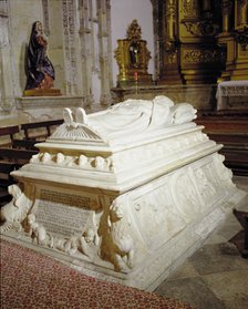 Ursuline Convent of Salamanca, tomb of Alonso de Fonseca made in alabaster in 1529 by Diego de Si…