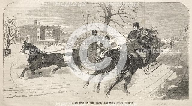 Sleighing on the Road, Brighton, near Boston, 1859. Creator: Winslow Homer (American, 1836-1910).
