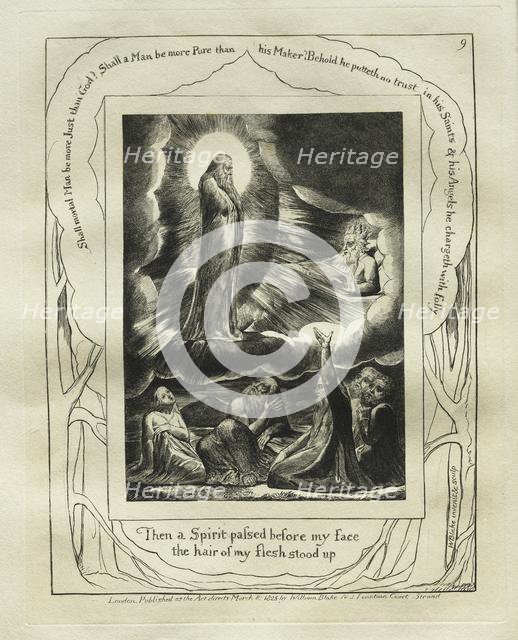 The Book of Job: Pl. 9, Then a Spirit passed before my face / the hair of my flesh stood up, 1825. Creator: William Blake (British, 1757-1827).