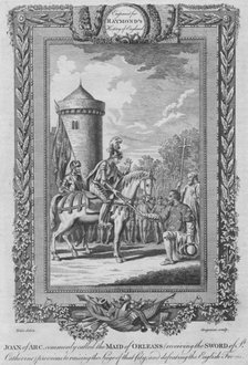 'Joan of Arc commonly called the Maid of Orleans (receiving the Sword of St. Catherine)', c1787. Artist: Unknown.