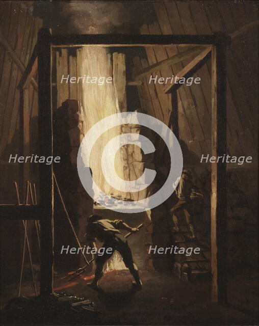 Interior of a Copper Foundry in Falun, 1781. Creator: Per Hillestrom.