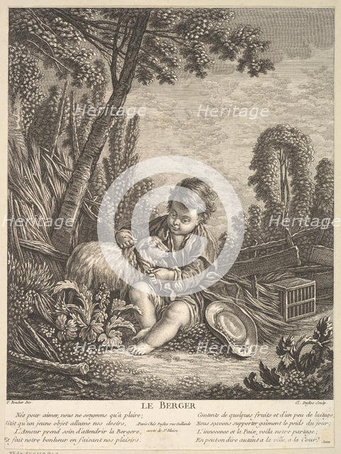 The Shepherd, ca.1753. Creator: Claude Augustin Duflos le Jeune.