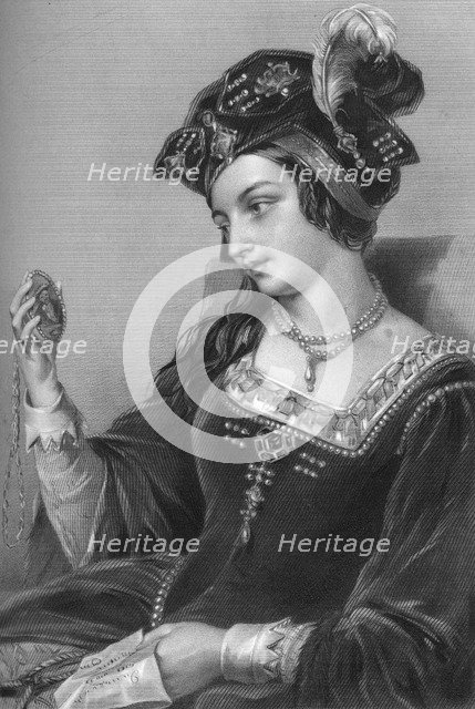 Anne Boleyn (1507-1536), the second wife of King Henry VIII, 1851.Artist: B Eyles