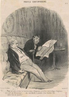 Tiens au milieu de ...bouleversemens ..., 19th century. Creator: Honore Daumier.