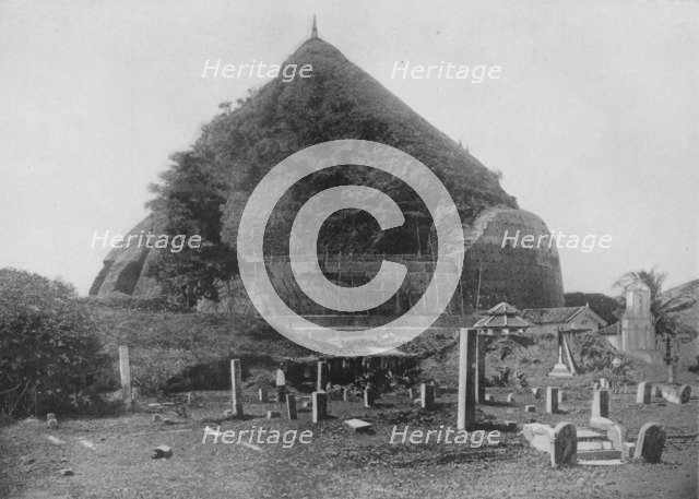 'The Ruined Cities of Anuradhapura. Ruanwella Dagoba, Elephant Platform', c1890, (1910). Artist: Alfred William Amandus Plate.