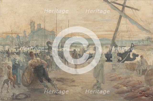 Esquisse pour la salle d'audience du tribunal de commerce de Paris : Les Nautes parisiens..., c.1890 Creator: Paul Louis Delance.