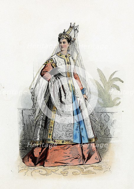 Roxelanel or Roxelana, wife of Suleiman II the Magnificent, 16th century, engraving, 1870.
