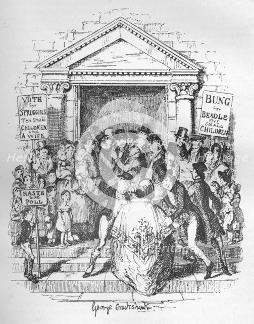'The Election for Beadle', c1900. Artist: George Cruikshank.