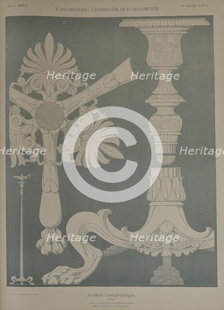 Antique lamp holder, 1874. Creator: Unknown.