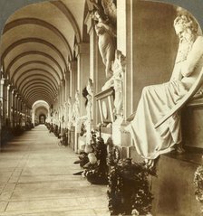 'Corridor in the famous Campo Santo, Genoa, Italy', c1909. Creator: Unknown.