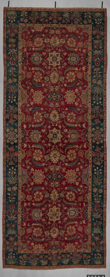 Carpet with Scrolling Vines and Blossoms, Northern India or Pakistan, ca. 1650. Creator: Unknown.