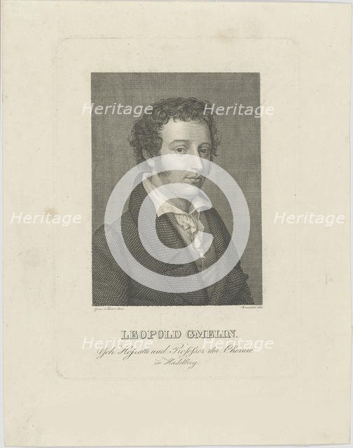 Portrait of Leopold Gmelin (1788-1853), 1830. Creator: Rosmäsler, Johann Friedrich (c. 1775-1858).