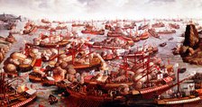 Battle of Lepanto, October 1571. Artist: Unknown
