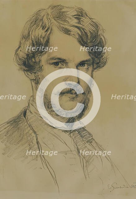 Self-portrait, 1842. Creator: Eduard Swoboda.