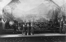Javanese Gamelan Orchestra and Topeng masked dancers, World's Columbian Expo..., Chicago, 1891-1892. Creator: Frances Benjamin Johnston.