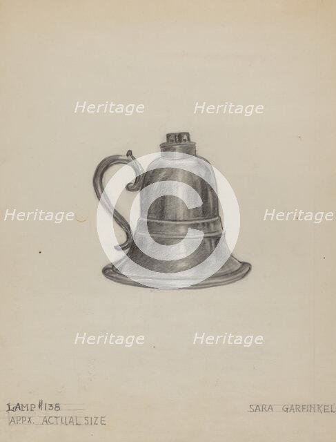 Lamp, 1935/1942. Creator: Sara Garfinkel.