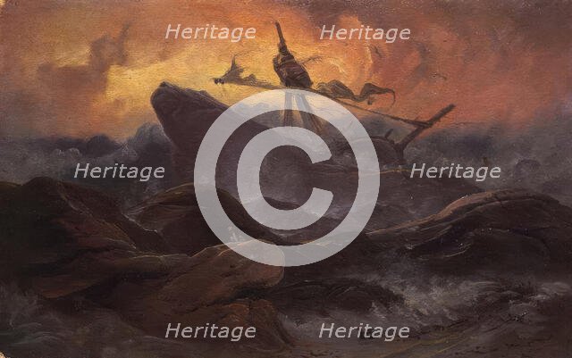 Shipwreck, 1844. Creator: Knud Baade.