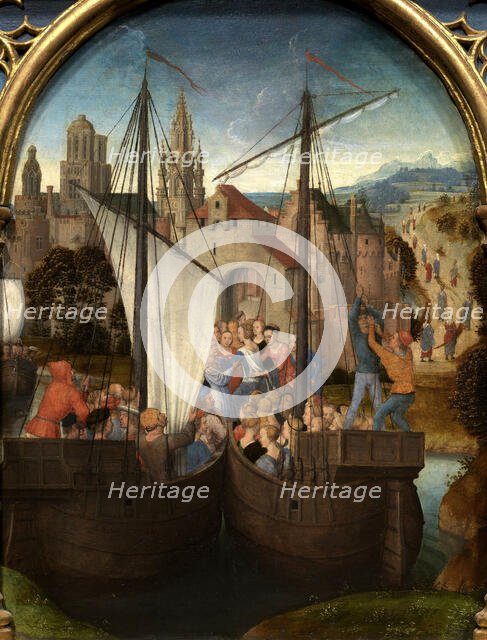 Saint Ursula Shrine: Arrival in Basel, 1489. Creator: Memling; Hans (1433/40-1494).