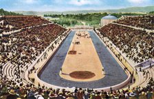 Olympic stadium, Athens, 1906, (1936). Artist: Unknown