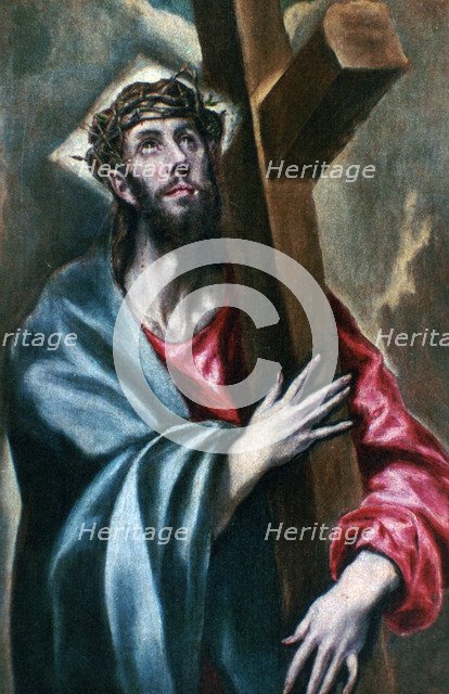 'Christ Clasping the Cross', 1600-1610. Artist: El Greco