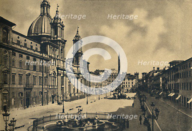 'Roma - Circo Agonale - Church of St. Agnes - Fontains by Bernini', 1910. Artist: Unknown.