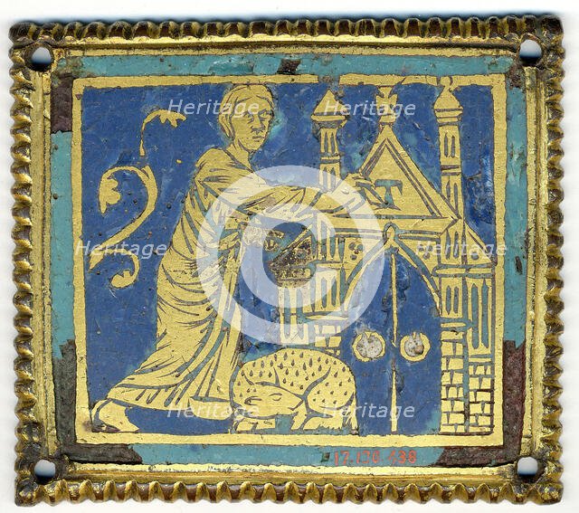 Plaque with Marking of the Door with the Letter Tau, German, ca. 1200. Creator: Unknown.