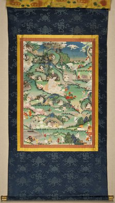 A scene from the life of Milarepa (Thangka), Late 18th cent.. Artist: Tibetan culture  