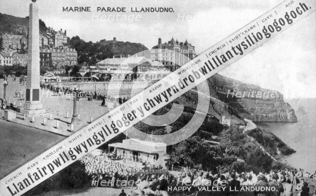 Happy Valley and Marine Parade, Llandudno, 20th century. Artist: E Dennis