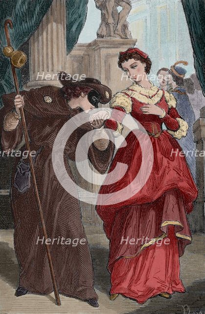 Romeo disguised as a pilgrim at a masked ball..., 19th century.  Creator: Unknown.