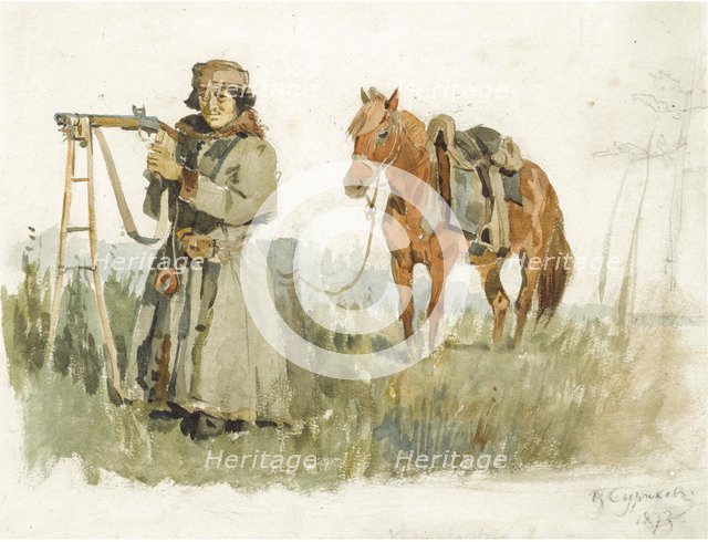 Tatar from Minusinsk, 1873. Artist: Surikov, Vasili Ivanovich (1848-1916)
