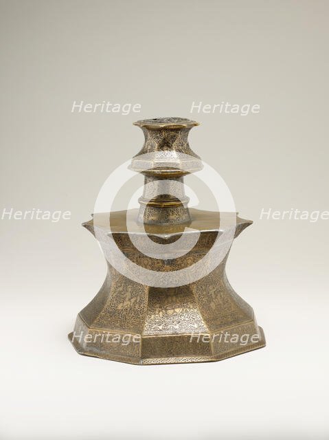 Candlestick with Figural Imagery, Iran or Iraq, first half 14th century. Creator: Unknown.