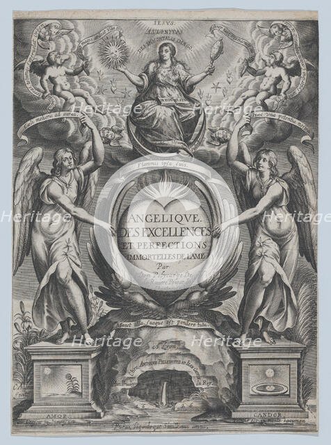 Frontispiece for 'Angélique des excellences de l'âme', 1626. Creator: Charles Audran.