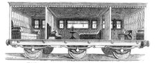 New railway carriage built for the use of the Prince and Princess of Wales on the Great East...1864. Creator: Unknown.