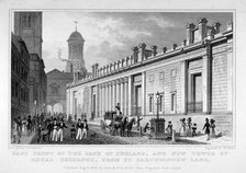 The Bank of England and new tower of the Royal Exchange, City of London, 1828. Artist: W Wallis