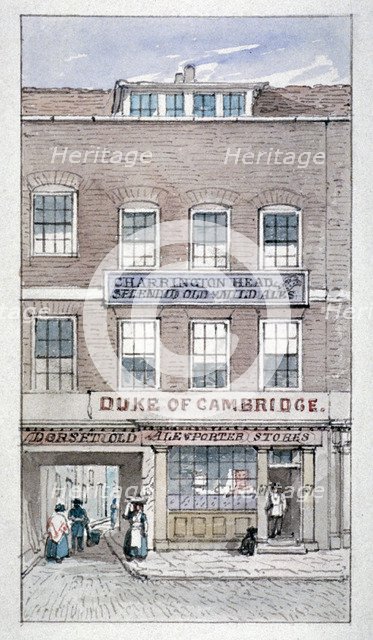View of the Duke of Cambridge Tavern, Shoe Lane, City of London, c1840.                    Artist: James Findlay