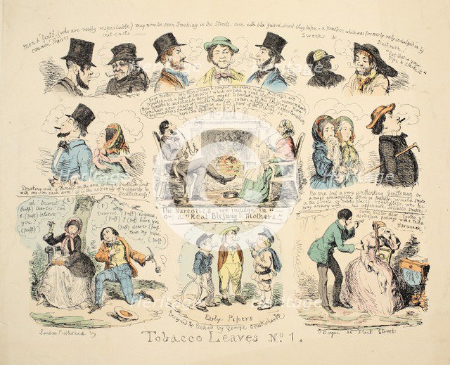 Tobacco Leaves No. 1, pub. 1851. Creator: George Cruikshank (1792-1878).