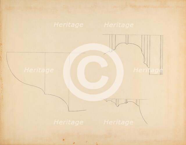 Knife and Spoon Box - Line Drawing, c. 1940. Creator: Isidore Sovensky.